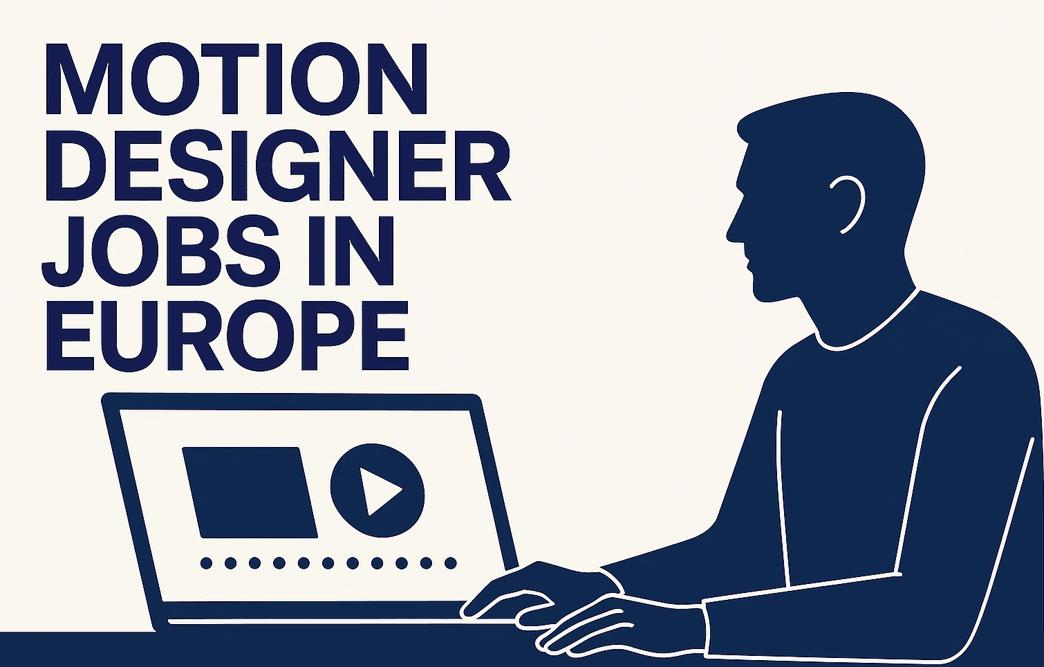 Illustration of a freelance motion designer working remotely with video editing software.